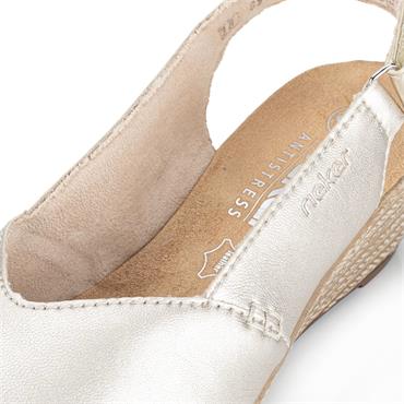 RIEKER WOMENS WEDGE STRAP SANDAL - GOLD