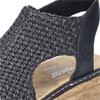RIEKER WOMENS WEDGE HIGH FRONT SANDAL - BLACK
