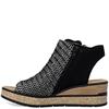 RIEKER WOMENS WEDGE HEEL SHOE - BLACK MULTI
