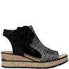 RIEKER WOMENS WEDGE HEEL SHOE - BLACK MULTI