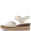 RIEKER WOMENS WEDGE STRAP SANDAL - BEIGE