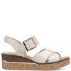 RIEKER WOMENS WEDGE STRAP SANDAL - BEIGE