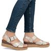 RIEKER WOMENS WEDGE STRAP SANDAL - BEIGE