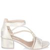 RIEKER WOMENS MID HEEL SANDAL - BEIGE