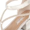 RIEKER WOMENS MID HEEL SANDAL - BEIGE