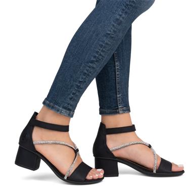 RIEKER WOMENS ANKLE STRAP SANDAL - BLACK