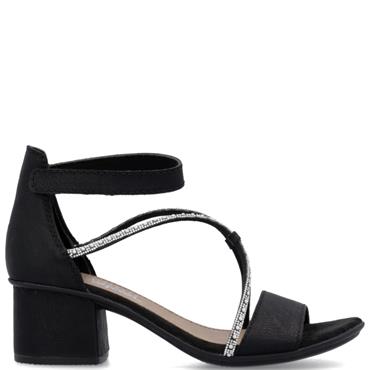 RIEKER WOMENS ANKLE STRAP SANDAL - BLACK
