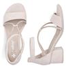 RIEKER WOMENS MID HEEL SANDAL - PINK