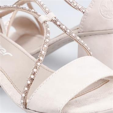 RIEKER WOMENS MID HEEL SANDAL - PINK