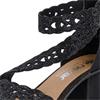 RIEKER WOMENS MID HEEL SANDAL - BLACK