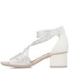 RIEKER WOMENS MID HEEL SANDAL - WHITE