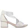 RIEKER WOMENS MID HEEL SANDAL - WHITE