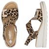 RIEKER WOMENS WEDGE SANDAL - ANIMAL PRINT