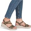 RIEKER WOMENS WEDGE SANDAL - ANIMAL PRINT
