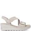 RIEKER WOMENS WEDGE SANDAL - BEIGE