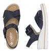 RIEKER WOMENS WEDGE STRAP SANDAL - NAVY