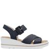 RIEKER WOMENS WEDGE STRAP SANDAL - NAVY