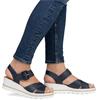 RIEKER WOMENS WEDGE STRAP SANDAL - NAVY