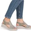 RIEKER WOMENS WEDGE SANDAL - GREEN