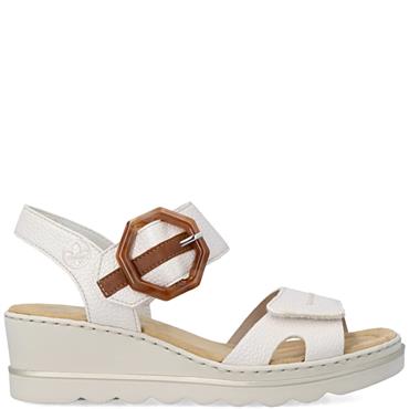 RIEKER WOMENS WEDGE SANDAL - METALLIC