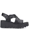 RIEKER WOMENS WEDGE STRAP SANDAL - BLACK