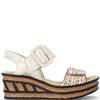 RIEKER WOMENS MID HEEL SANDAL - BEIGE