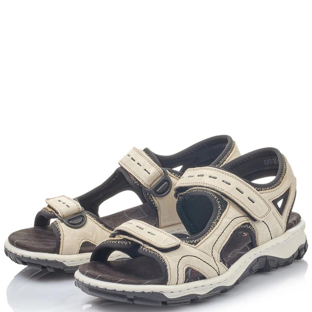 RIEKER WOMENS VELCRO STRAP SANDAL - BEIGE | Paul Byron Shoes | Ireland