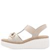 RIEKER WOMENS WEDGE STRAP SANDAL - BEIGE