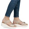 RIEKER WOMENS WEDGE STRAP SANDAL - BEIGE