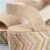 RIEKER WOMENS WEDGE SANDAL - BEIGE