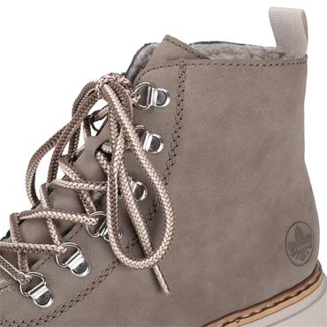 RIEKER WOMENS ZIP LACE ANKLE BOOT - BEIGE