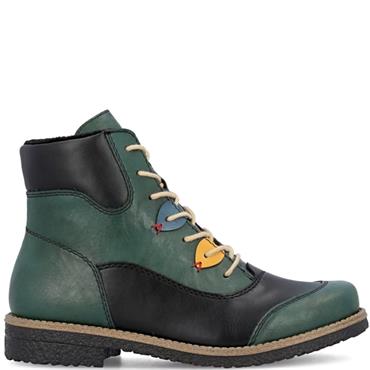 RIEKER WOMENS ZIP LACE ANKLE BOOT - MULTI