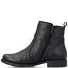 RIEKER WOMENS LEATHER ANKLE BOOT - BLACK