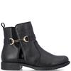 RIEKER WOMENS LEATHER ANKLE BOOT - BLACK