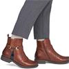 RIEKER WOMENS LEATHER ANKLE BOOT - BROWN