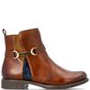 RIEKER WOMENS LEATHER ANKLE BOOT - BROWN