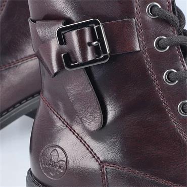 RIEKER WOMENS ZIP LACE BOOT - RED