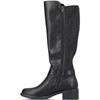 RIEKER WOMENS ZIP HIGH LEG BOOT - BLACK