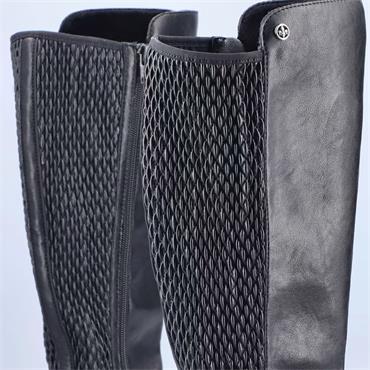 RIEKER WOMENS ZIP HIGH LEG BOOT - BLACK