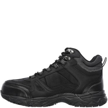 SKECHERS MENS WATERPROOF STEEL TOE BOOT - BLACK