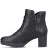 RIEKER WOMENS ZIP ANKLE BOOT - BLACK