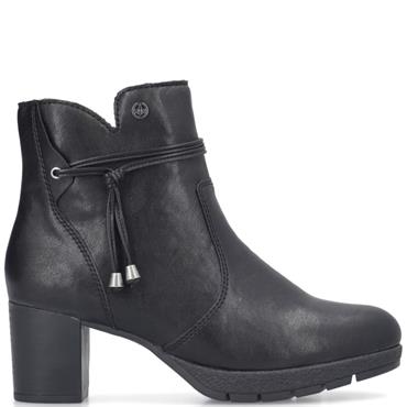 RIEKER WOMENS ZIP ANKLE BOOT - BLACK