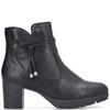 RIEKER WOMENS ZIP ANKLE BOOT - BLACK