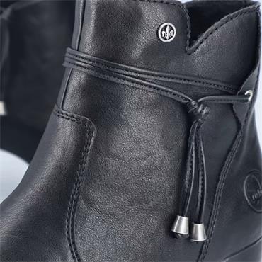 RIEKER WOMENS ZIP ANKLE BOOT - BLACK