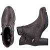 RIEKER WOMENS BLOCK HEEL ZIP ANKLE BOOT - BROWN