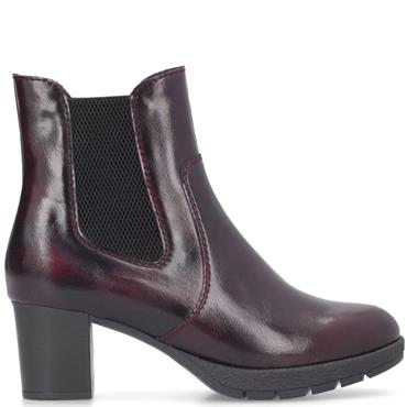 RIEKER WOMENS ZIP ANKLE BOOT - RED