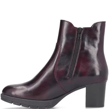 RIEKER WOMENS ZIP ANKLE BOOT - RED