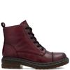 RIEKER WOMENS BIKER ZIP ANKLE BOOT - RED