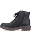 RIEKER WOMENS WARM LINED ANKLE BOOT - BLACK