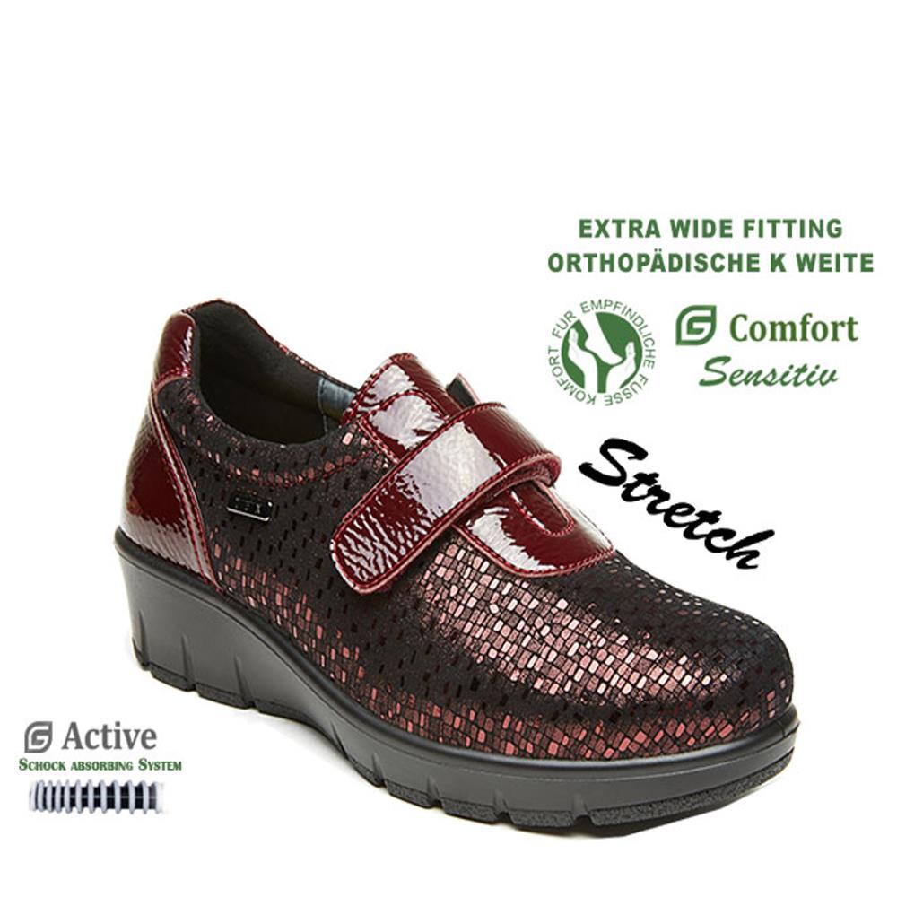G COMFORT WOMENS WATERPROOF SHOE BURGUNDY MULTI Paul Byron Shoes